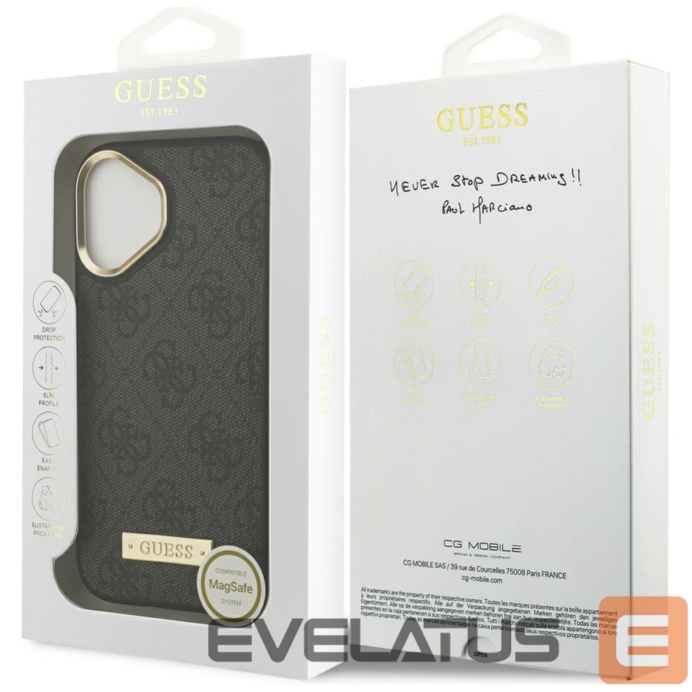 Muud kaubad Guess Guess 4G Logo Plate MagSafe case for iPhone 17 - black