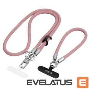 Muud kaubad Tech-Protect  Tech-Protect C10S Crossbody Phone Lanyard (114 cm) + Wrist Strap (31 cm) - Pink Titanium 