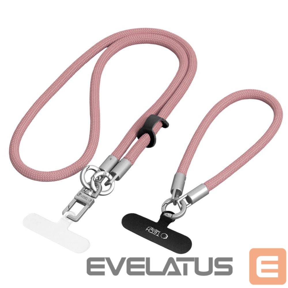 Muud kaubad Tech-Protect Tech-Protect C10S Crossbody Phone Lanyard (114 cm) + Wrist Strap (31 cm) - Pink Titanium