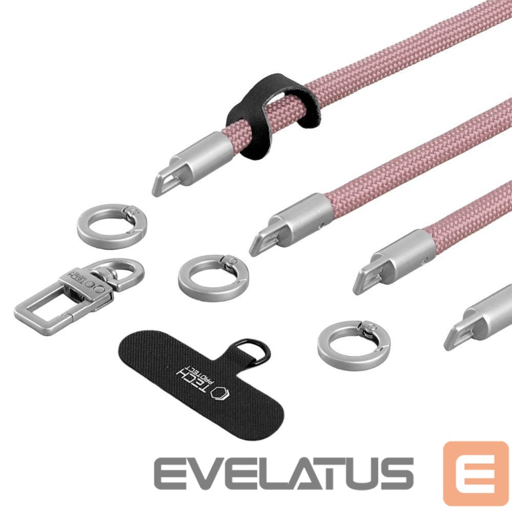 Muud kaubad Tech-Protect Tech-Protect C10S Crossbody Phone Lanyard (114 cm) + Wrist Strap (31 cm) - Pink Titanium