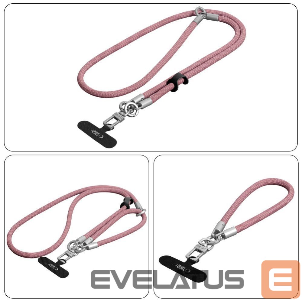 Muud kaubad Tech-Protect Tech-Protect C10S Crossbody Phone Lanyard (114 cm) + Wrist Strap (31 cm) - Pink Titanium
