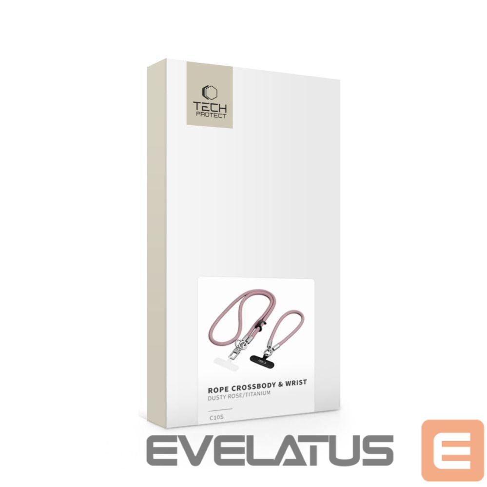 Muud kaubad Tech-Protect Tech-Protect C10S Crossbody Phone Lanyard (114 cm) + Wrist Strap (31 cm) - Pink Titanium