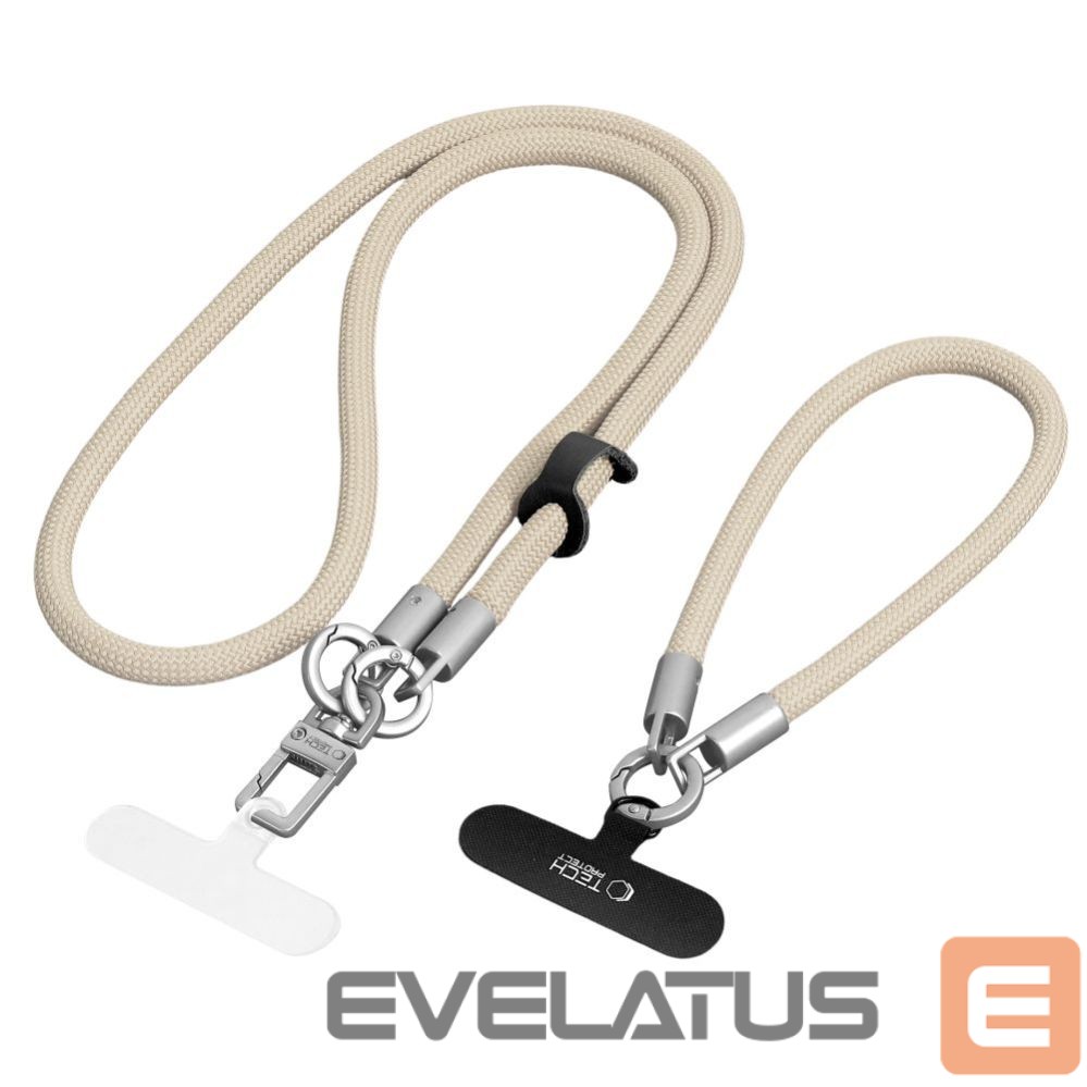 Muud kaubad Tech-Protect Tech-Protect C10S Crossbody Phone Lanyard (114 cm) + Wrist Strap (31 cm) - Beige Titanium