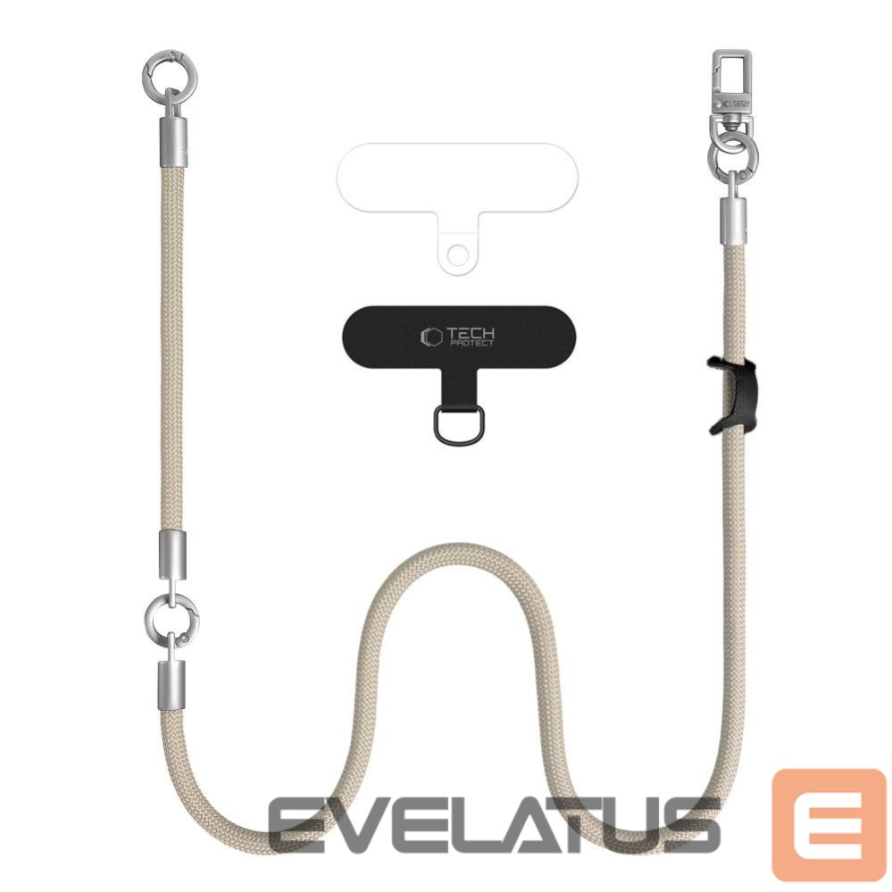 Muud kaubad Tech-Protect Tech-Protect C10S Crossbody Phone Lanyard (114 cm) + Wrist Strap (31 cm) - Beige Titanium