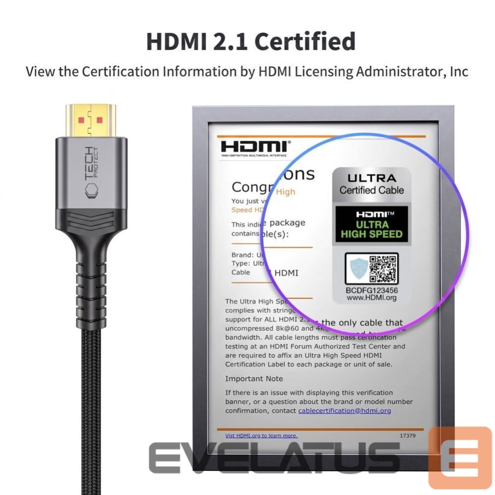 Muud kaubad Tech-Protect Tech-Protect UltraBoost HDMI 2.1 4K 120HZ / 8K 60HZ cable 300 cm - black