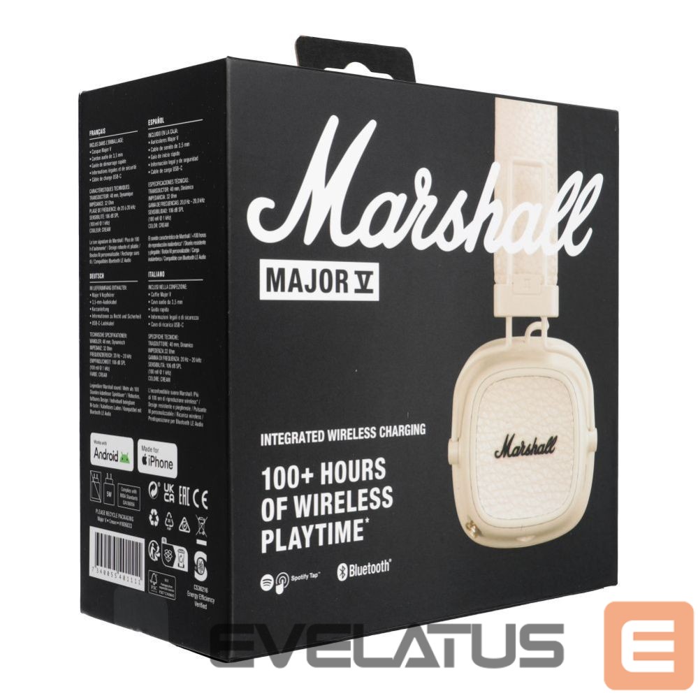 Juhtmevabad kõrvaklapid Marshall Wireless headphones Marshall Major V cream