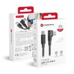 Kaabel Forcell  Cable USB C to USB C Forcell F-Energy QC4.0 PD 5A 100W Cafule 90° 2 m CC-1Deg black 