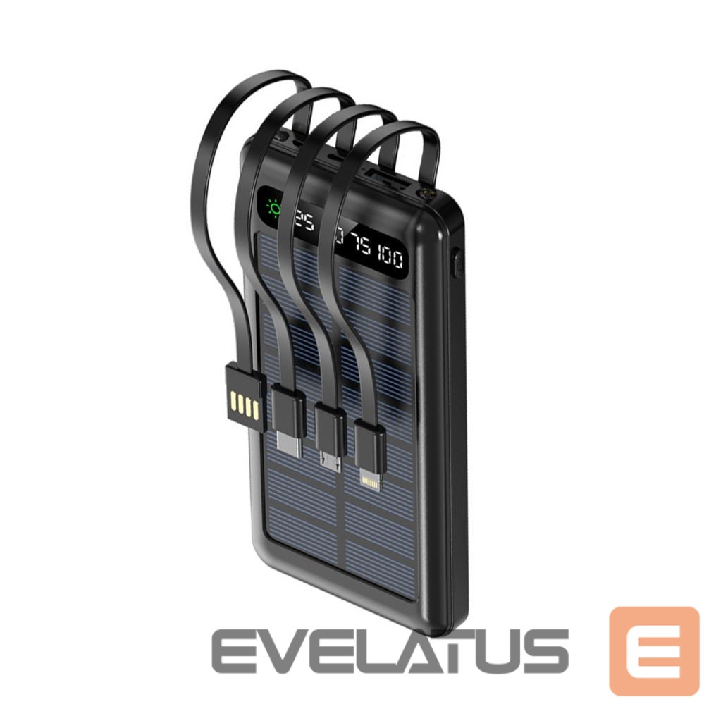Väline aku Setty Setty solar power bank SLR-100 10000 mAh black