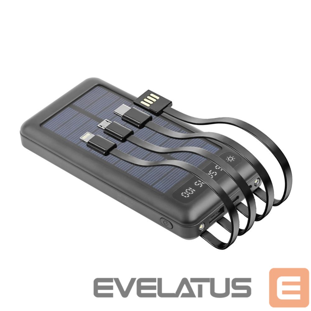 Väline aku Setty Setty solar power bank SLR-100 10000 mAh black
