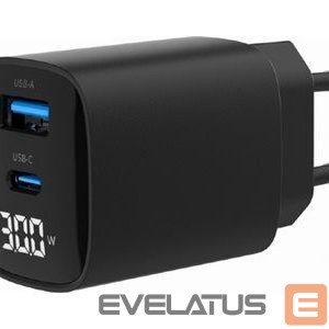 Kontroller Gembird  TA-UC-PDQC30LCD-BK-01 2-port 30W USB fast charger, LCD, black | 