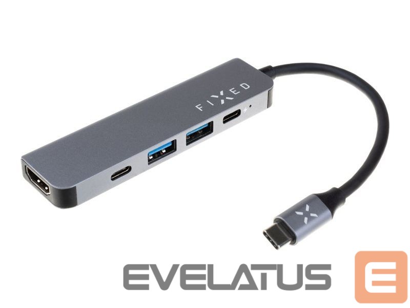 Juhtmevabad kõrvaklapid fixed | 5-port USB-C HUB Mini for laptops and tablets | FIXHU-MN-GR