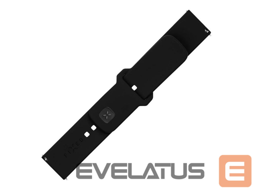 Rihm fixed | Sporty Strap Set with Quick Release 22mm for smartwatch | 160-235 mm | Black | Silicone