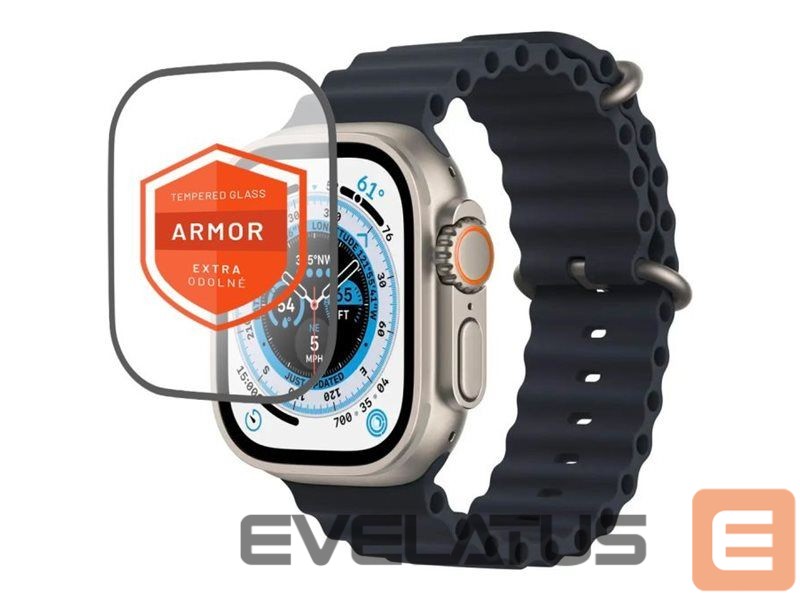 Rihm fixed | Armor Tempered Glass for Apple Watch Ultra 49mm/Ultra 2 49mm | Black