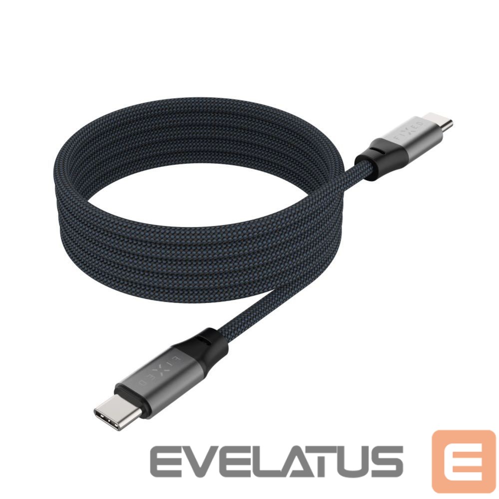Kaabel fixed | Magnetic Braided Cable USB-C/USB-C, USB 2.0, Gray | FIXDBM-CC12-GR