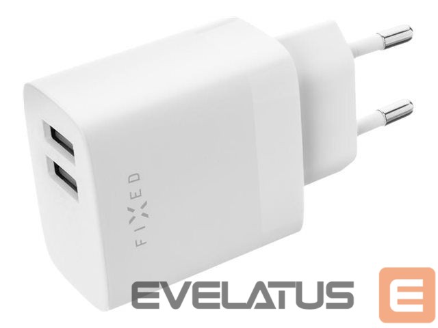 Kontroller fixed Dual USB Travel Charger 17W, White |