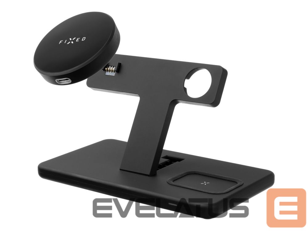 Tagakaaned fixed | MagPowerstation 3-in-1 wireless charging stand with MagSafe mount support | FIXMPOS-BK | Black
