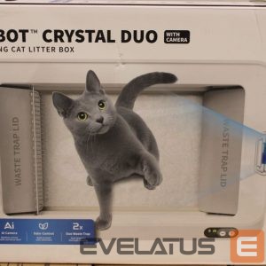 Kariloomade jaoks PETKIT  SALE OUT. |  Purobot Crystal Duo with Camera Self-Cleaning Cat Litter Box | White | MISSING INNER PACKAGING, DEMO 