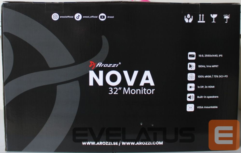 Monitorid AROZZI SALE OUT. Nova 32" IPS, 180Hz, Computer Monitor - Black | | Nova | 32 " | IPS | QHD | 16:9 | 180 Hz | 1 ms | 2560 x 1440 pixels | 300 cd/m² | HDMI ports quantity 2 | Black | Warranty 24 month(s) | DEMO