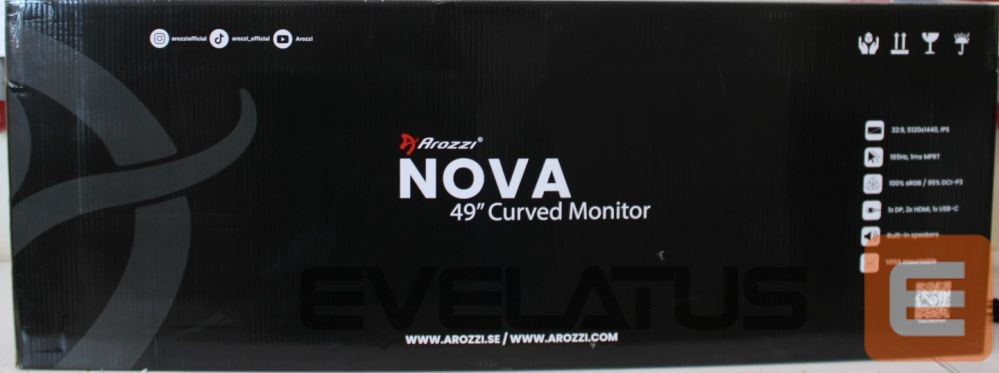Monitorid AROZZI SALE OUT. | | Nova | 49 " | VA | 32:9 | 165 Hz | 4 ms | 5120 x 1440 pixels | 350 cd/m² | HDMI ports quantity 2 | Black | Warranty 24 month(s) | DAMAGED PACKAGING, MISSING KEY, STICKERS AND USB-C CABLE