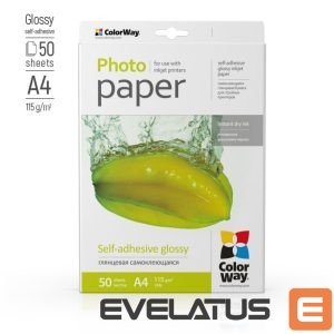 Kontoritarbed ColorWay  Self-adhesive Photo Paper | Glossy | 115-80 g/m² | A4 