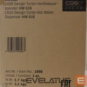 Veekeetja Caso  SALE OUT.  HW 616 Turbo Hot Water Dispenser, Capacity 2.5 L, Stainless steel, Black | SALE OUT.  Turbo Hot Water Dispenser | HW 616 | Water Dispenser | 2600 W | 2.5 L | Plastic/Stainless Steel | Black/Stainless Steel | DAMAGED PACKAGING 