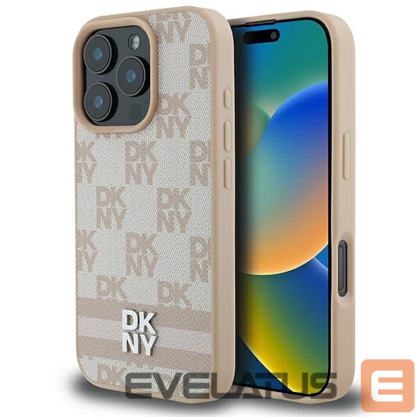 Muu telefoni lisavarustus DKNY DKNY Checkered Pattern & Printed Stripes iPhone 16 Pro Case - Pink