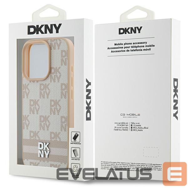 Muu telefoni lisavarustus DKNY DKNY Checkered Pattern & Printed Stripes iPhone 16 Pro Case - Pink
